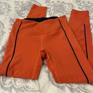 ZYIA Active Burnt Orange/Terra Cotta Ribbed & Piped Light N Tight Legging, 6-8